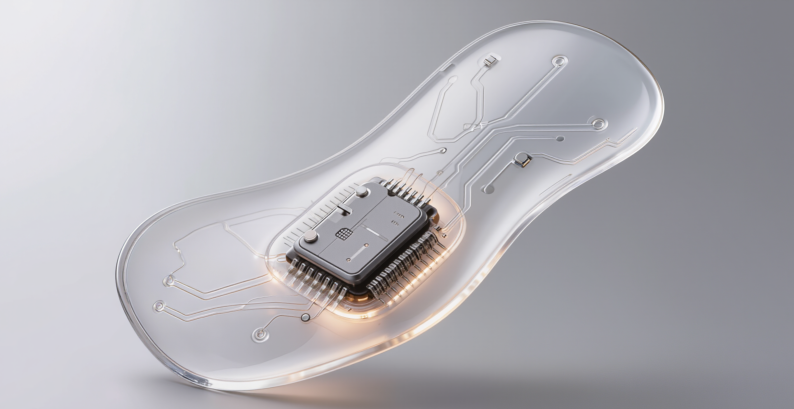 The Mirae sensing patch — a soft, transparent wearable with an embedded chip