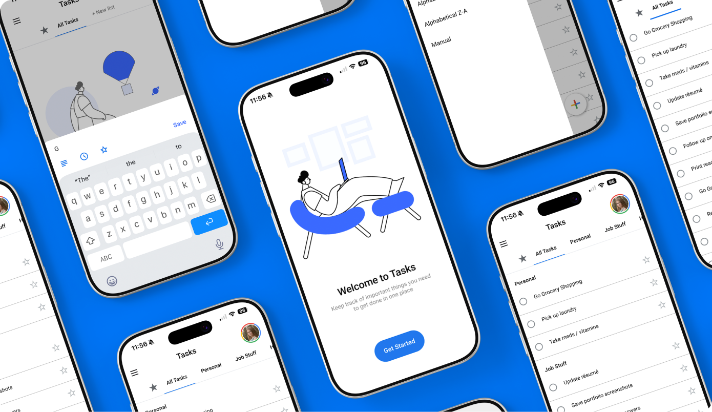 Google Tasks today — capture, lists, sorting, and onboarding across the app
